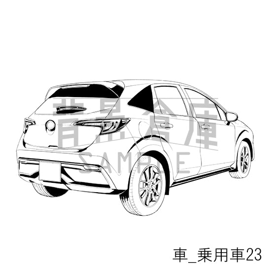 【半額】車_背景素材集9（乗用車）_トーン
