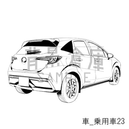 【半額】車_背景素材集9（乗用車）_トーン