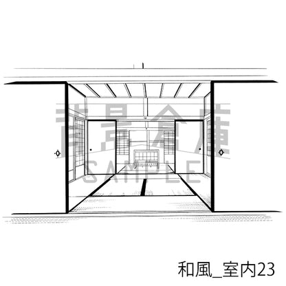 和風_背景素材集10（室内）_トーン