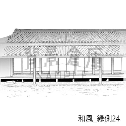 和風_背景素材集24（縁側）_トーン