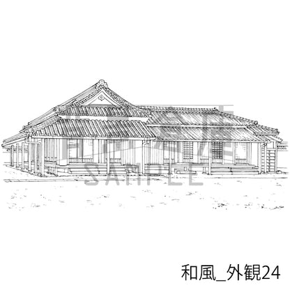 和風_背景素材集23（外観）_トーン