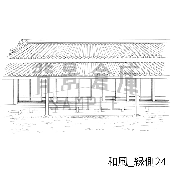 和風_背景素材集24（縁側）_トーン