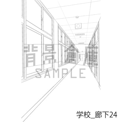 学校_廊下24_トーン