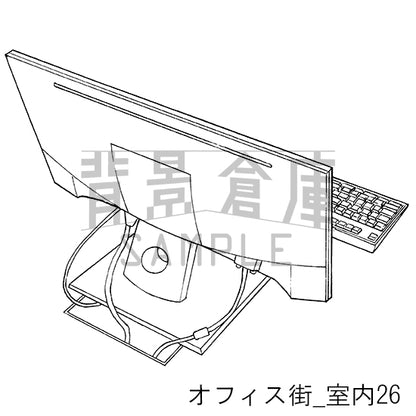 オフィス街_背景素材集6（室内）_トーン