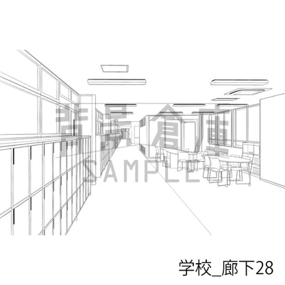 学校_廊下28_トーン