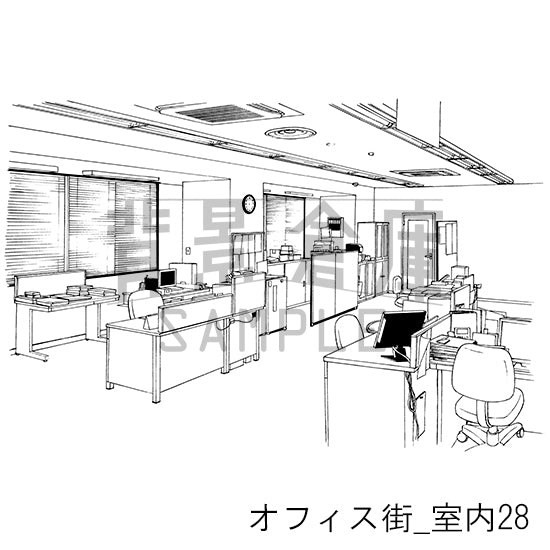 オフィス街_室内28_トーン