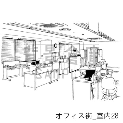 オフィス街_室内28_トーン