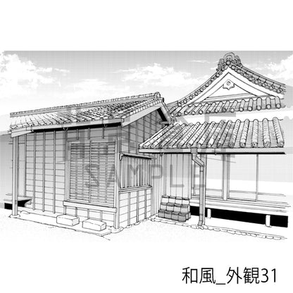 和風_背景素材集23（外観）_トーン