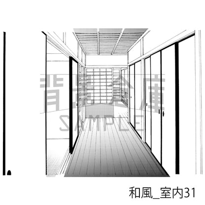 和風_背景素材集14（室内 玄関）_トーン