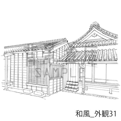 和風_背景素材集23（外観）_トーン