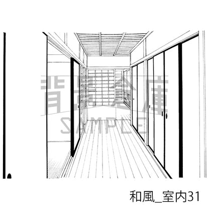 和風_背景素材集14（室内 玄関）_トーン
