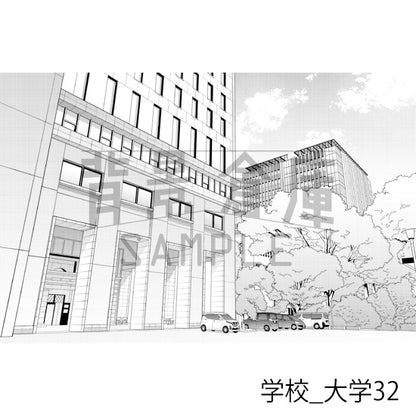 学校_背景素材集47（大学）_トーン