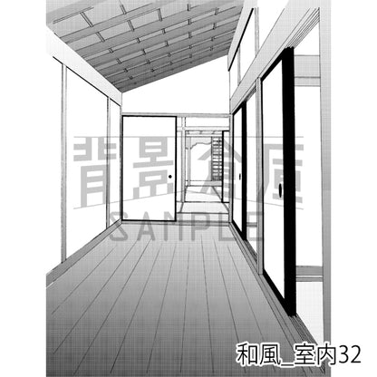 和風_背景素材集14（室内 玄関）_トーン