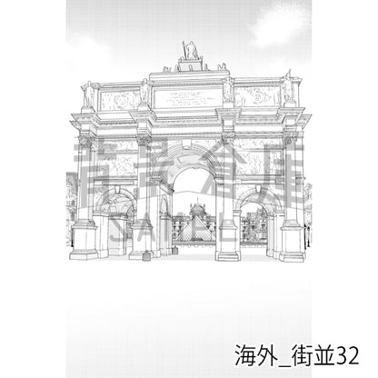 海外_街並32_トーン