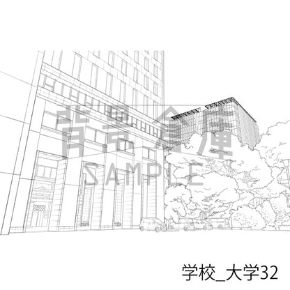 学校_背景素材集47（大学）_トーン
