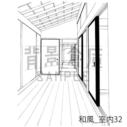 和風_背景素材集14（室内 玄関）_トーン