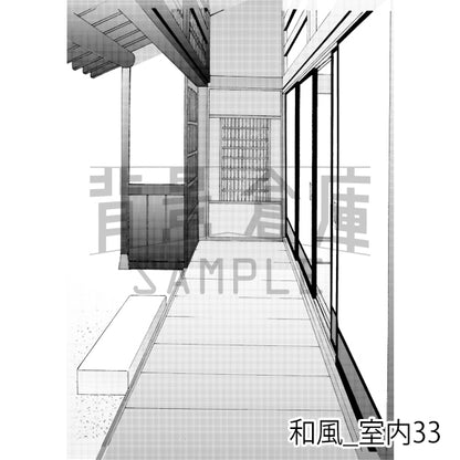 和風_背景素材集14（室内 玄関）_トーン