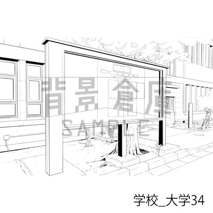 学校_背景素材集47（大学）_トーン