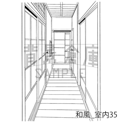 和風_背景素材集14（室内 玄関）_トーン