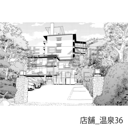 店舗_背景素材集29（温泉）_トーン