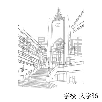 学校_背景素材集47（大学）_トーン