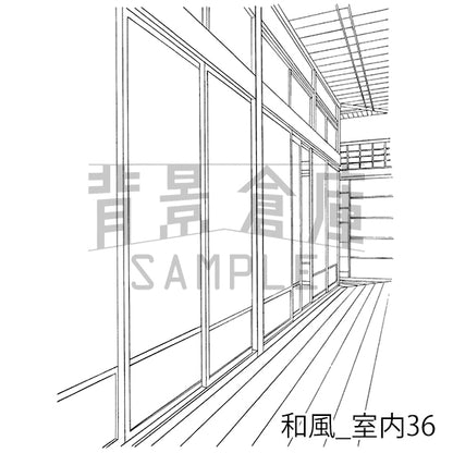 和風_背景素材集14（室内 玄関）_トーン