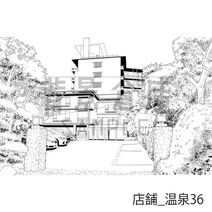 店舗_背景素材集29（温泉）_トーン
