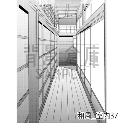 和風_背景素材集14（室内 玄関）_トーン