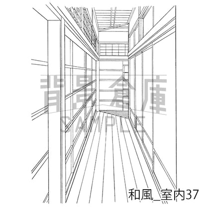 和風_背景素材集14（室内 玄関）_トーン