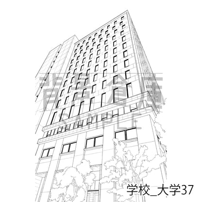 学校_背景素材集48（大学）_トーン