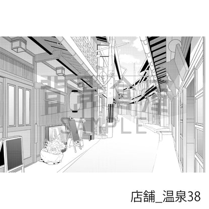 店舗_背景素材集29（温泉）_トーン