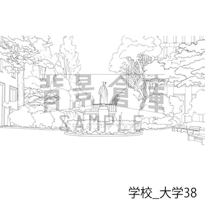 学校_背景素材集48（大学）_トーン