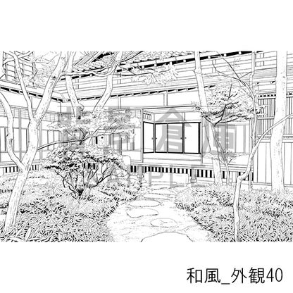 和風_背景素材集27（外観）_トーン