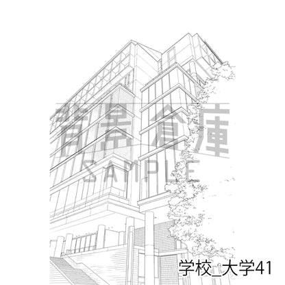学校_背景素材集48（大学）_トーン