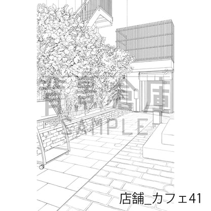 店舗_背景素材集31（カフェ）_トーン