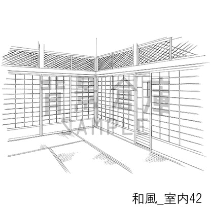 和風_背景素材集16（室内）_トーン