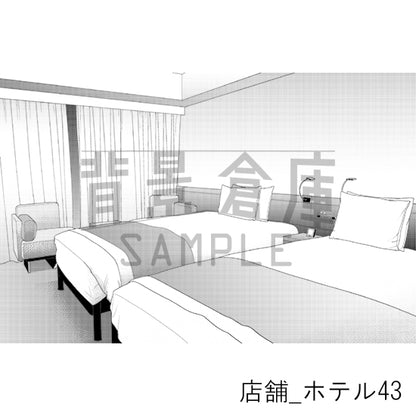 店舗_背景素材集38（ホテル）_トーン