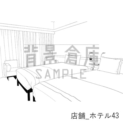 店舗_背景素材集38（ホテル）_トーン