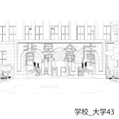 学校_背景素材集49（大学）_トーン