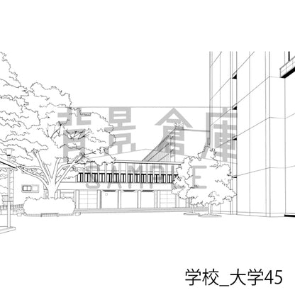 学校_背景素材集49（大学）_トーン
