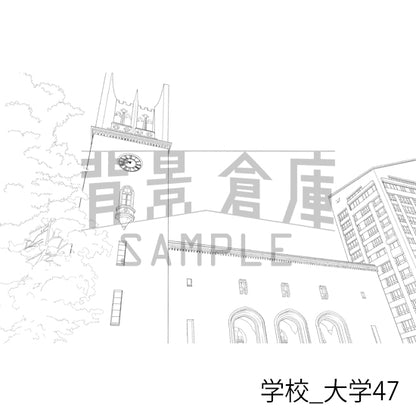 学校_背景素材集49（大学）_トーン