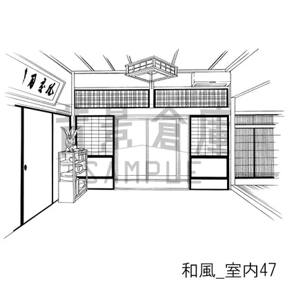 和風_背景素材集18（室内）_トーン