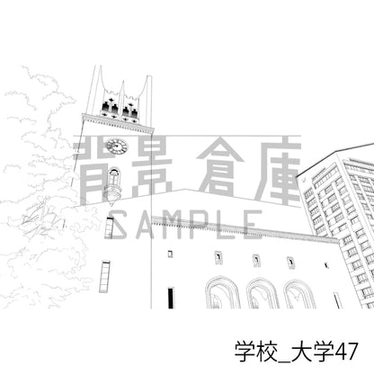 学校_背景素材集49（大学）_トーン