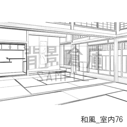 和風_背景素材集28（室内）_トーン