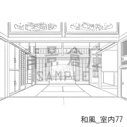 和風_背景素材集28（室内）_トーン