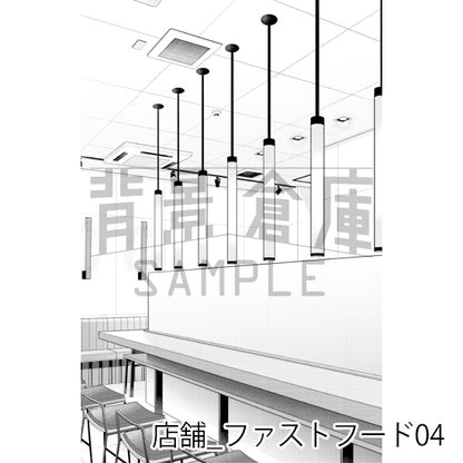 店舗_背景素材集27（ファストフード）_トーン