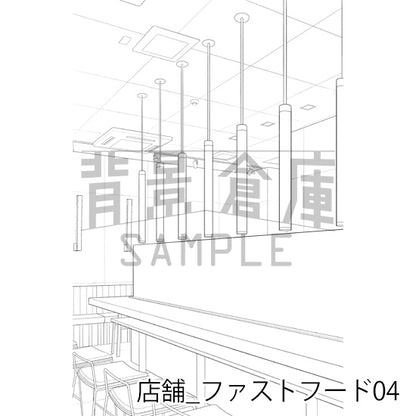 店舗_背景素材集27（ファストフード）_トーン