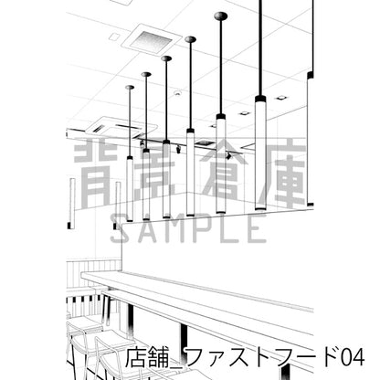 店舗_背景素材集27（ファストフード）_トーン