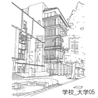 学校_背景素材集28（大学）_トーン
