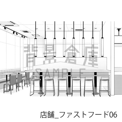 店舗_ファストフード06_トーン